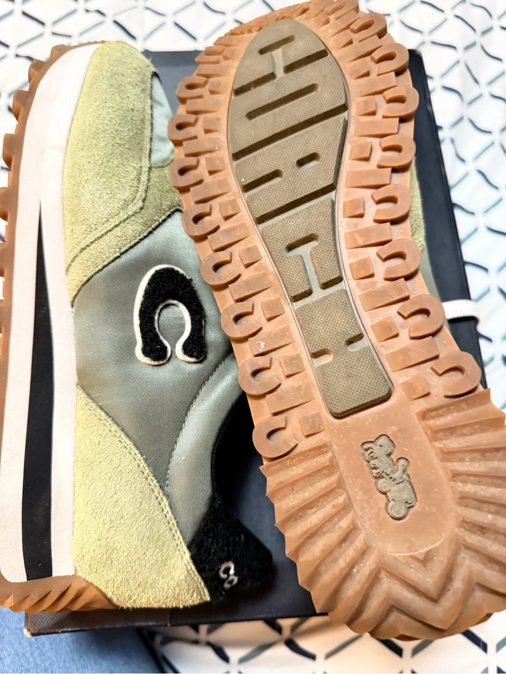 Coach Olive Suede & Nylon Lace-Up Sneakers